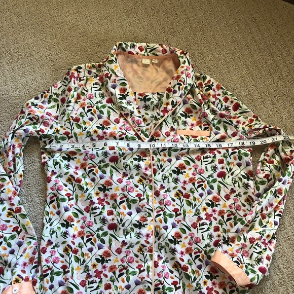 Anthropologie E Faux Silk Pajamas Sz XS Floral Pattern VGUC - Picture 5 of 14